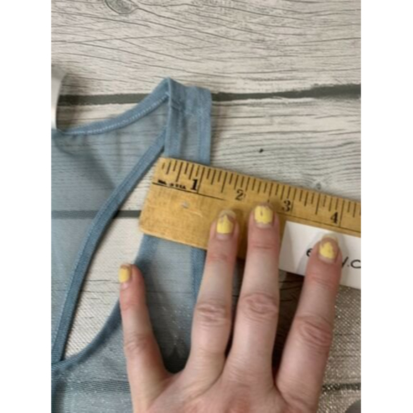 Victoria Secret Sport Size S Sheer Mesh Tank Top Racerback Blue Ombré VS Layer - Picture 6 of 10